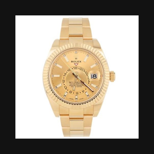 Rolex Sky-DwellerYellow Gold Gold Dial Oyster 42mm 326938 Full Set