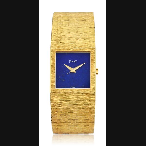 PIAGET, 18K BRACELET WATCH WITH LAPIS DIAL, REF. 9133 A 6