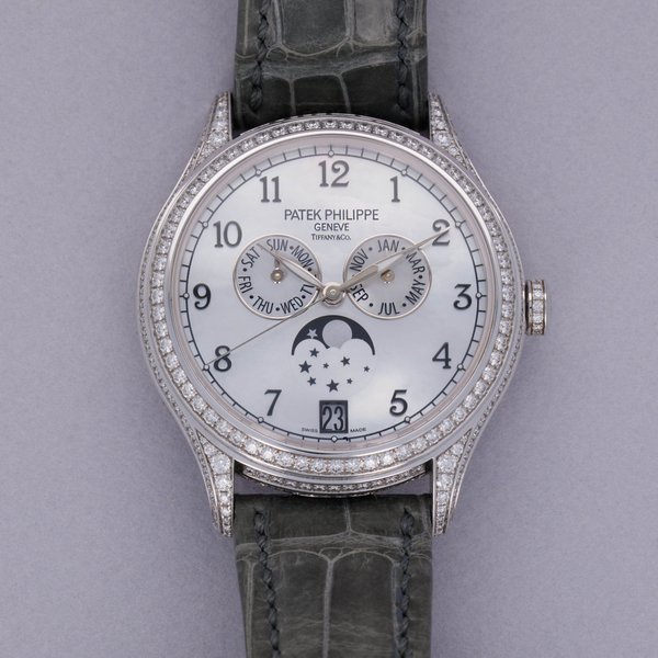 Patek Philippe Patek Philippe Annual Calendar 4948G-010 Diamond Case MOP Dial Retailed by Tiffany & Co.