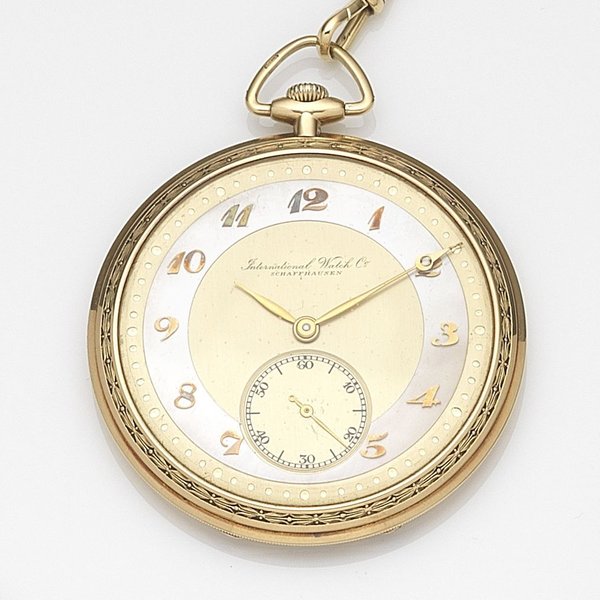 International Watch Company. A 14ct gold keyless wind open face pocket watch Case No.876789, Movement No.841187, Circa 1926