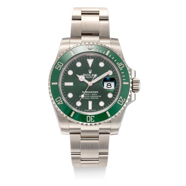 Rolex Rolex | Submariner "Hulk", Reference 116610LV, A stainless steel wristwatch with date and bracelet, Circa 2019 | 勞力士 |Submariner “Hulk” 型號116610LV   精鋼鏈帶腕錶，備日期顯示，約2019年製 · 116610LV