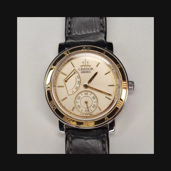 Seiko Credor 4S79-0020 Mechanical Power Reserve 18KT Bezel Rare bird