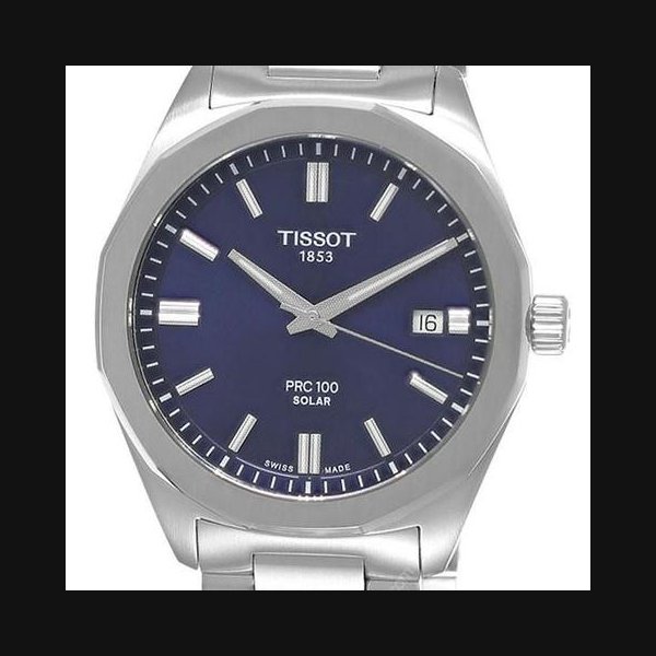 Tissot PRC 100Solar Quartz SS 39MM Blue Dial Men's Watch T151.422.11.041.00 Ref. T1514221104100