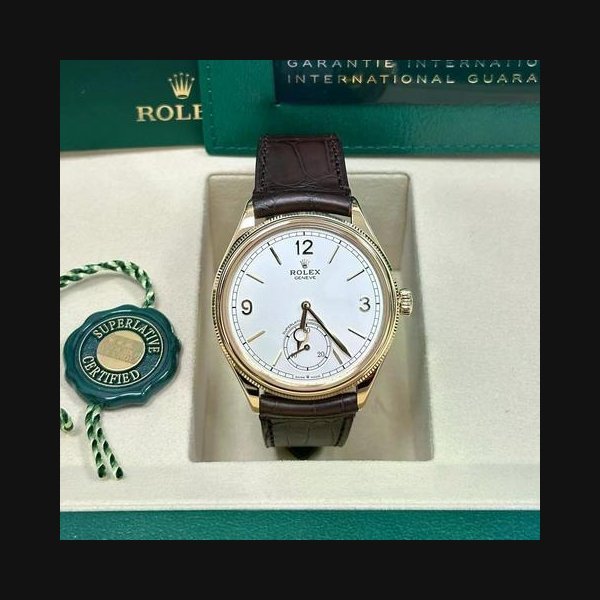Rolex Rolex 1908Unworn 2026 Yellow Gold White Dial Alligator Strap