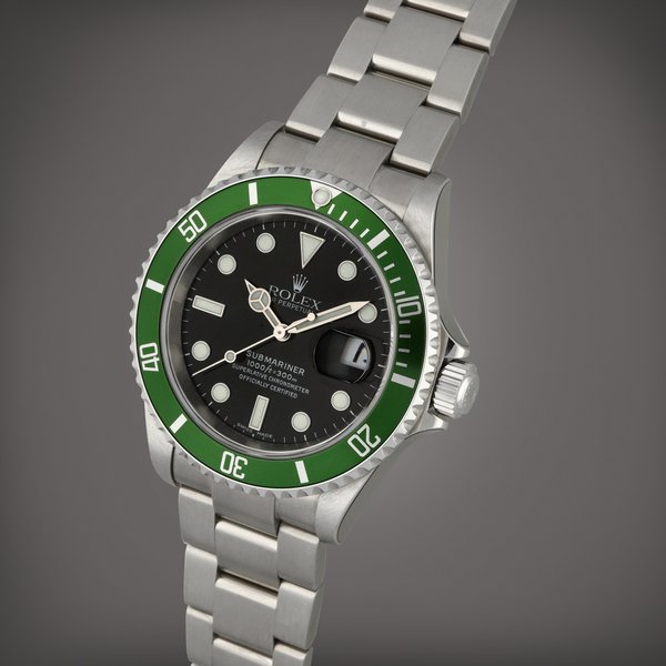 Rolex Submariner ‘Kermit’, Reference 16610LV | A stainless steel wristwatch with date and bracelet | Circa 2003 · 16610LV