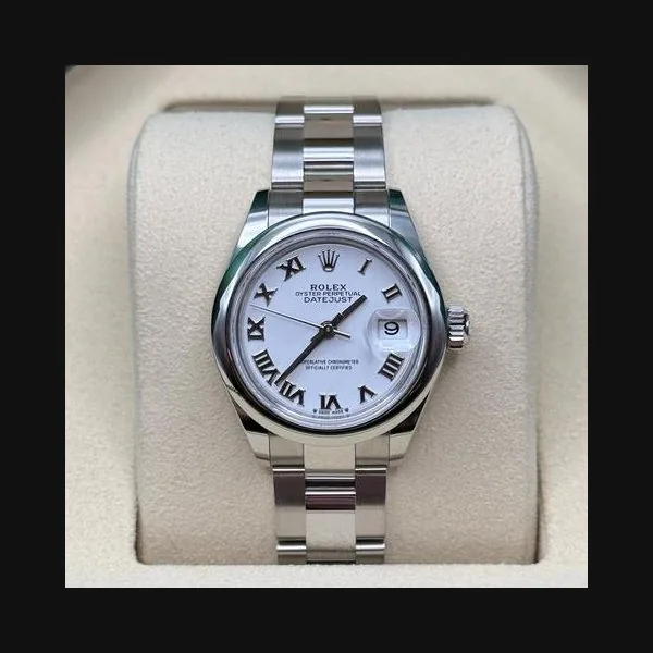 Rolex Lady-DatejustNEW 2026 White Roman Dial Stainless Steel Smooth Bezel Oyster Bracelet Ref. 279160