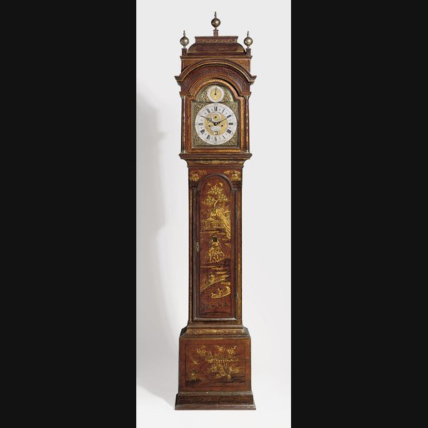  A George I red-japanned striking eight day longcase clock WILLIAM SELLERS, LONDON. CIRCA 1725