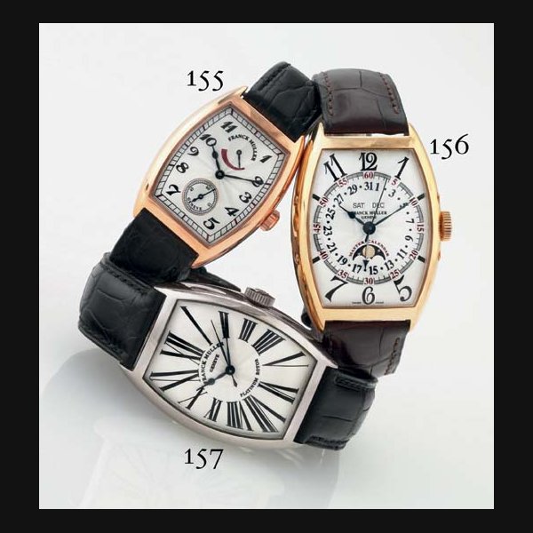 FRANCK MULLER. AN 18K PINK GOLD TONNEAU WRISTWATCH WITH POWER RESERVE SIGNED FRANCK MULLER, NO. 15, REF. 7501 PR, CIRCA 1995