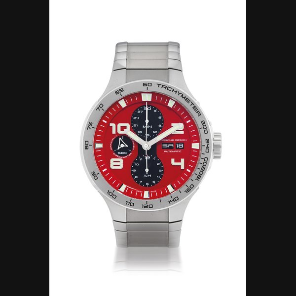 PORSCHE DESIGN STAINLESS STEEL AUTOMATIC CHRONOGRAPH WRISTWATCH WITH DAY, DATE AND BRACELET CASE 180566, REF. P.6340, CIRCA 2005