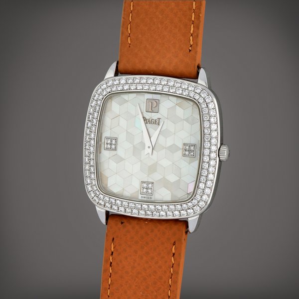 Piaget Reference 8929N | A white gold and diamond-set wristwatch with mother-of-pearl and diamond-set dial | Circa 1995