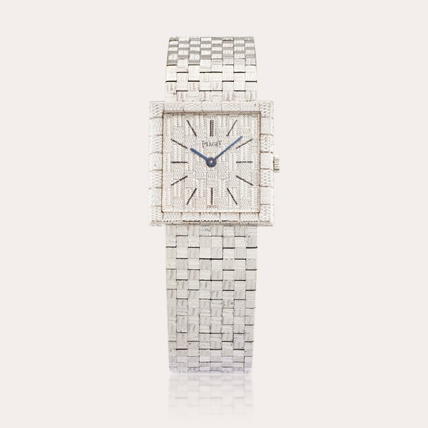 Piaget Reference 9133 | A white gold square shaped bracelet watch, Circa 1970