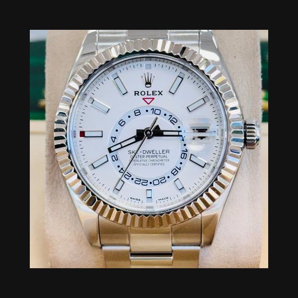 Rolex Sky-Dweller326934 White Dial Oyster Box and Papers MINT