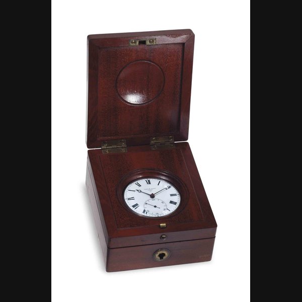 Tobias & Levitt. A Silver Openface Keywound Pocket Chronometer With Helical Hairspring And A Mahogany Fitted Deck Box SIGNED TOBIAS & LEVETT, MINORIES, NO. 178, CASE STAMPED WITH LONDON DATE LETTER FOR 1818