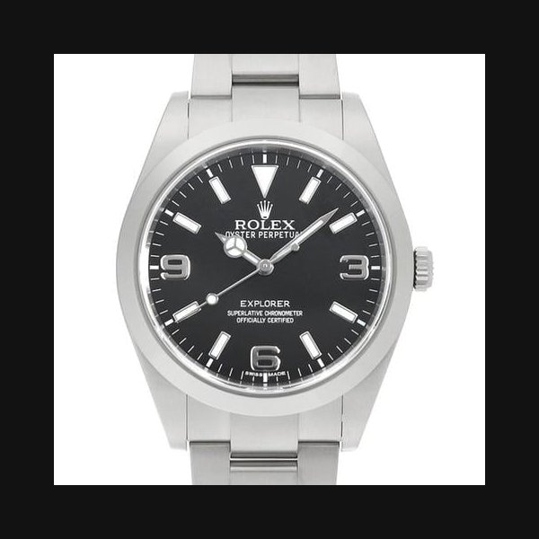 Rolex ExplorerI early model blackout 214270 black Random Number USED mens