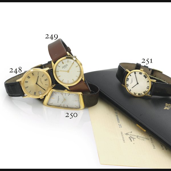 PATEK PHILIPPE. A RARE 18K GOLD WRISTWATCH SIGNED PATEK PHILIPPE, GENEVE, MOVEMENT NO. 784920, CASE NO. 2613577, REF. 2589, RETAILED BY TIFFANY & CO., MANUFACTURED IN 1960