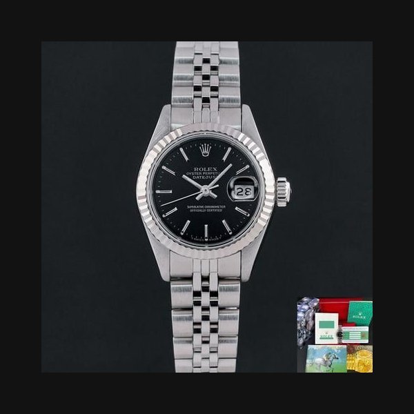 Rolex Rolex Lady-Datejust69174 26mm 1984 Steel Black dial Fullset 1y warranty