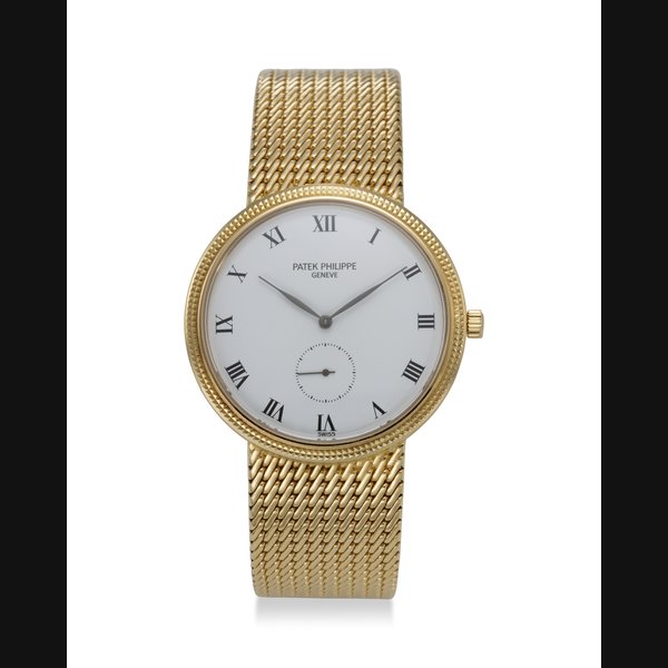 PATEK PHILIPPE, REF. 3919/5, CALATRAVA, A VERY FINE 18K YELLOW GOLD WRISTWATCH WITH SUBSIDIARY SECONDS