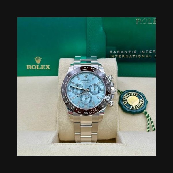 Rolex Rolex DaytonaIce Blue Baguette Dial Chocolate Bezel Platona