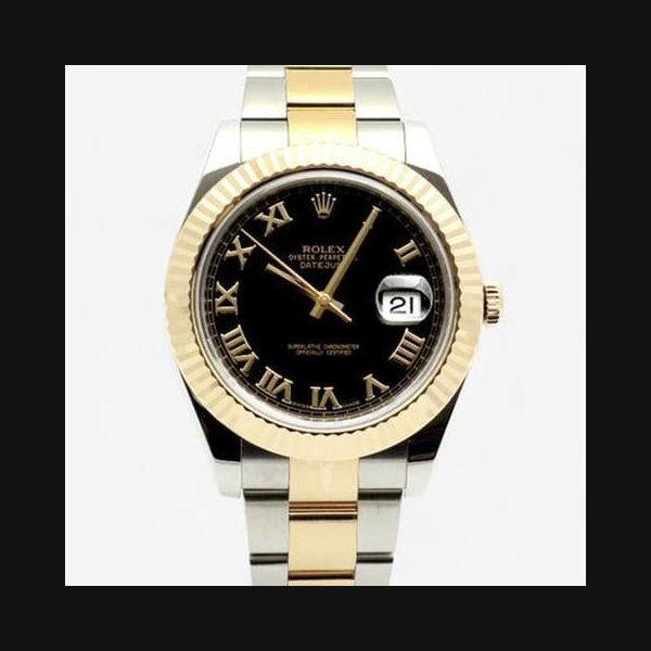 Rolex RolexDatejust II 41 Men’s Combination Watch 116333 Black Roman Index 2010 [U]