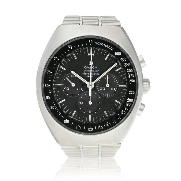 Omega Reference 145.014 Speedmaster Professional Mark II  A stainless steel chronograph wristwatch with bracelet, Circa 1971