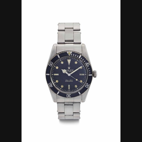 Rolex Rolex. A Fine and Rare Stainless Steel Automatic Diver's Wristwatch with Center Seconds and Bracelet SIGNED ROLEX, OYSTER PERPETUAL, 100M=330FT, SUBMARINER, REF. 5508, CASE NO. 399'676, CIRCA 1958