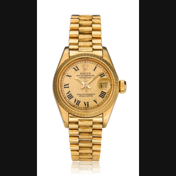 ROLEX, LADIES' 18K DATEJUST WITH 'BARK' FINISH, REF. 6917