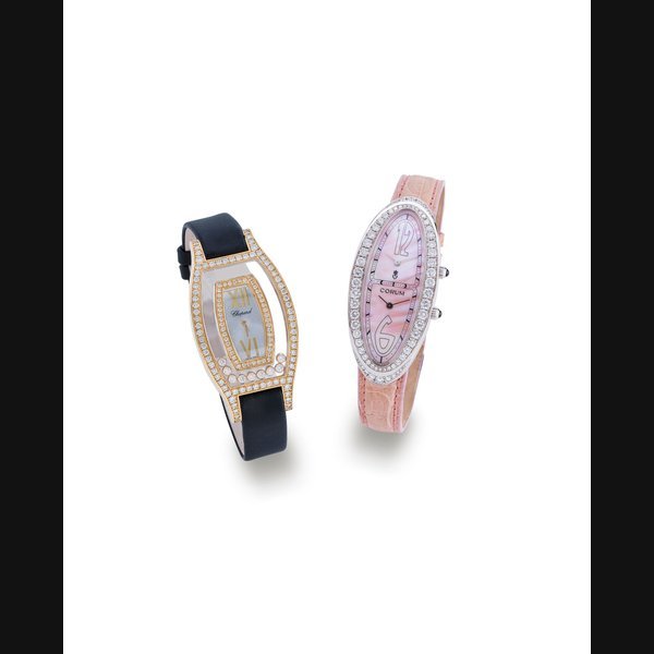 Corum Corum. A limited edition lady's 18K white gold, diamond set and mother of pearl dual time zone quartz wristwatch Lady's Millennium 2000, Ref:137.310.69, No.26, Case No.627596, Circa 2000 · 137.310.69