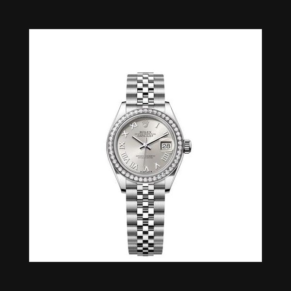 Rolex Lady-DatejustSilver Roman Dial Diamond Bezel Stainless Steel Jubilee Bracelet Ref. 279384RBR