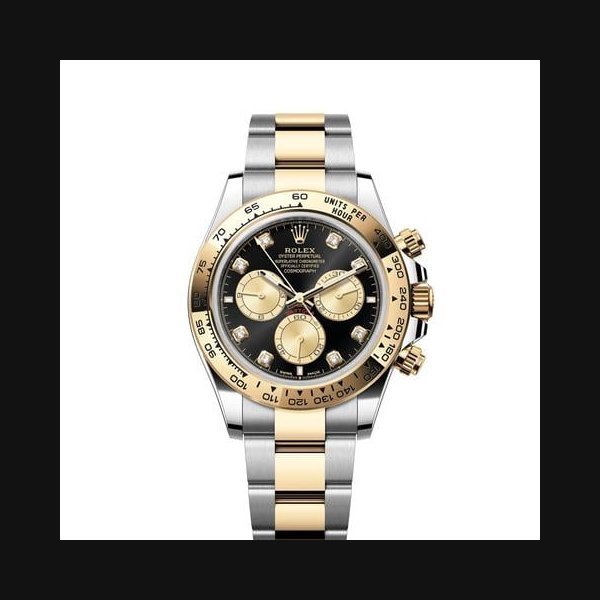 Rolex Rolex DaytonaNEW 2026 Black Diamond Dial Two Tone Yellow Gold Smooth Bezel Oyster Bracelet