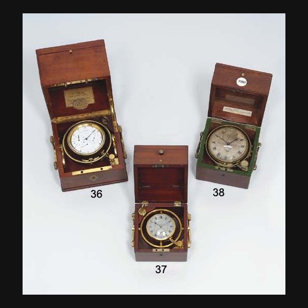 A Napoleon III mahogany and brass-mounted two-day marine chronometer SIMON VISSIÈRE, LE HÂVRE, NO.173. CIRCA 1865/70