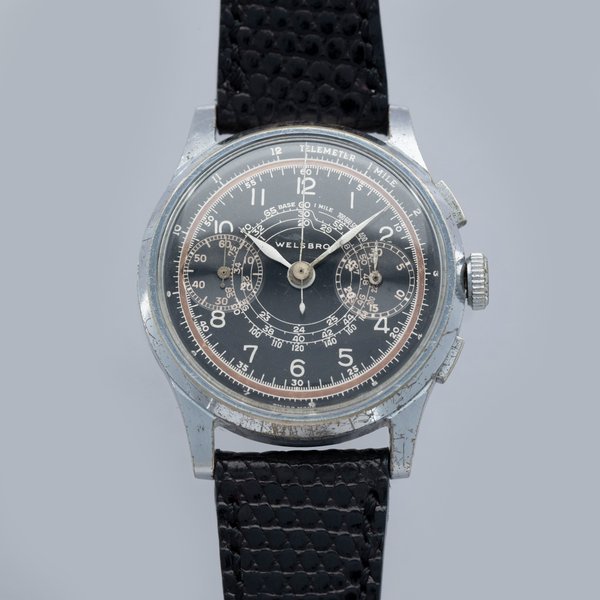Welsboro Welsbro Two Register Chronograph Black Gilt Dial · N/A