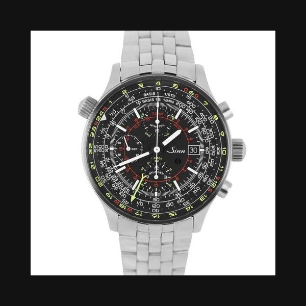 Sinn Sinn 900Chrono Military Model 900 GMT Stainless Steel Black 44mm 900.0178 Watch