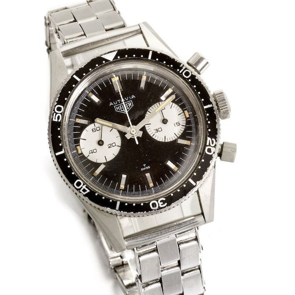 Heuer. A stainless steel manual wind chronograph bracelet watch Autavia, Ref:3646M, Case No.96881, Sold 15th August 1967
