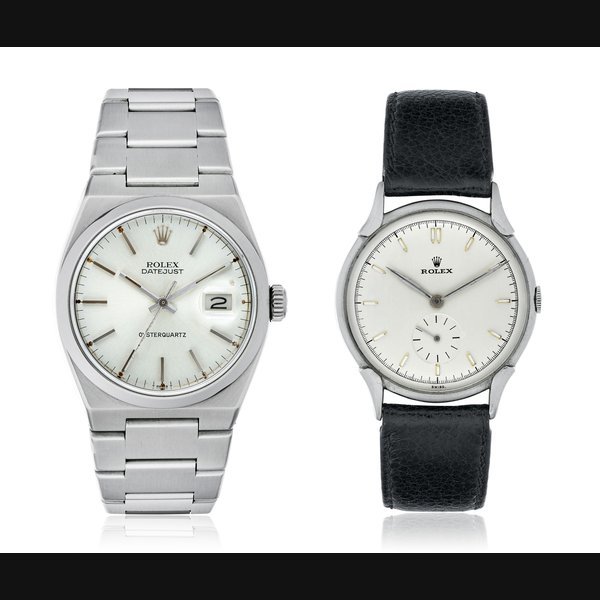 TWO ROLEX STEEL WATCHES - DATEJUST OYSTERQUARTZ, REF. 17000 AND A TIME-ONLY, REF. 4498 · 17000