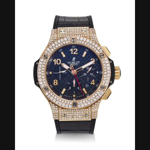 HUBLOT, REF. 301.PX.130.RX.174, BIG BANG, AN 18K ROSE GOLD, DIAMOND-SET, AND CERAMIC CHRONOGRAPH WRISTWATCH WITH DATE