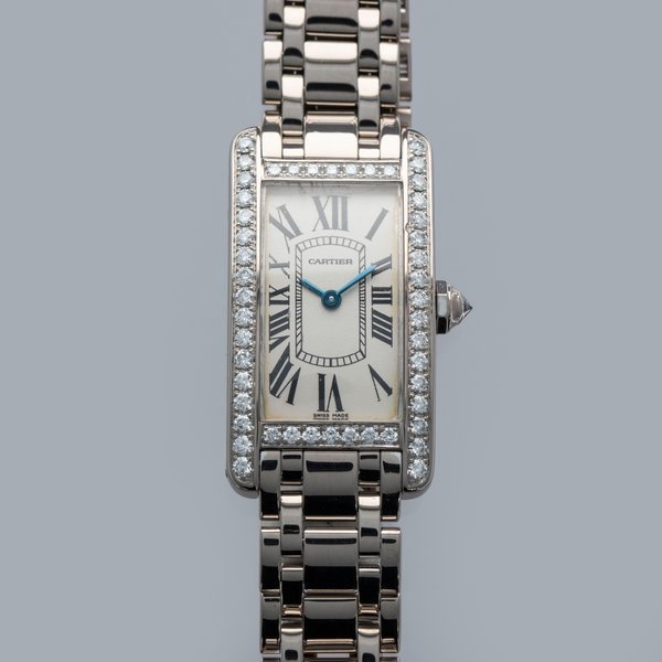 Cartier Cartier Tank Americaine WB7073L1 Quartz Diamond Bezel 18k WG 