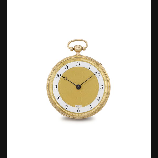 Leroy. An unusual 18K gold openface quarter repeating cylinder watch SIGNED LEROY HGER DE S.A.I. ET R. MADAME A PARIS, B.O., NO. 7098, CIRCA 1830