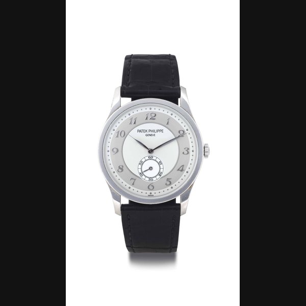 PATEK PHILIPPE. A FINE PLATINUM WRISTWATCH WITH BREGUET NUMERALS SIGNED PATEK PHIILPPE, GENEVE, MOVEMENT NO. 1887649, CASE NO. 4271522, REF. NO. 5196, MANUFACTURED IN 2004