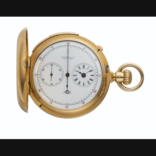Tiffany & Co. A Fine 18k Gold Hunter Case Split-Seconds Minute Repeating Pocket Watch with Regulator Dial Signed Tiffany & Co., New York, Movement & Case No. 15176, Circa 1890