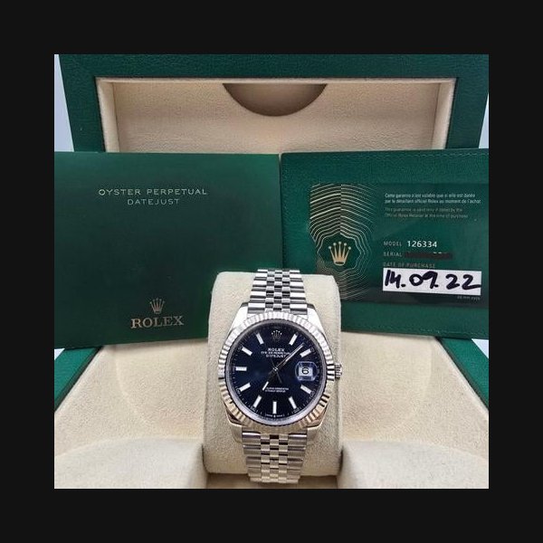 Rolex Datejust2022 FULL SET Datejust 41mm 126334 Steel Jubilee Blue Dial