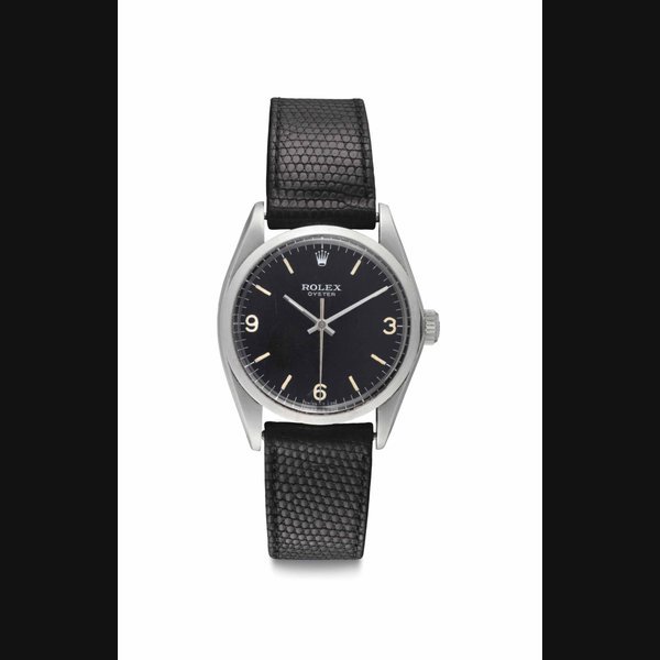 Rolex Rolex. A Fine Stainless Steel Wristwatch with Center Seconds and Black Dial Signed Rolex, Ref. 6429, Case No. 1'991'126, Circa 1969