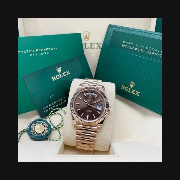 Rolex Rolex Day-DateUNWORN Day-Date 40mm 228235 Rose Gold Fluted Chocolate Index Dial Presidential