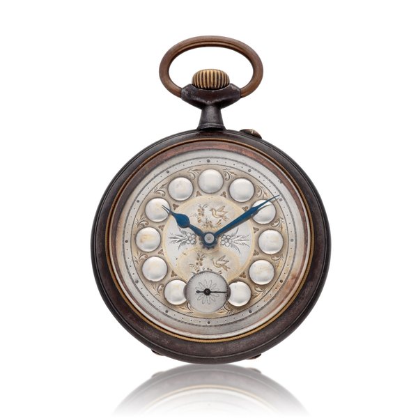 Various Two gun metal watches with calendar together with a further gun metal watch and a silver verge watch with mock pendulum 19th & early 20th Century, Price & Market Data