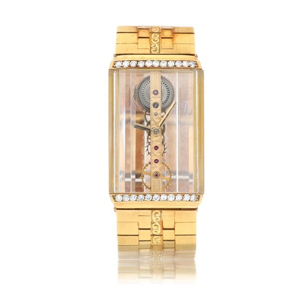 Corum Corum | Golden Bridge, A yellow gold skeletonised bracelet watch, Circa 1980 | 昆侖 | Golden Bridge   黃金鏤空鏈帶腕錶，約1980年製