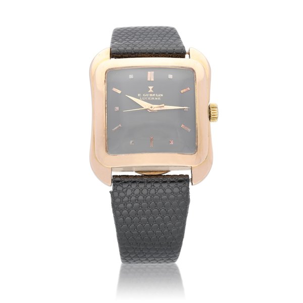 E. Gübelin, Lucerne "Cioccolatone" An 18k pink gold automatic wristwatch, circa 1950