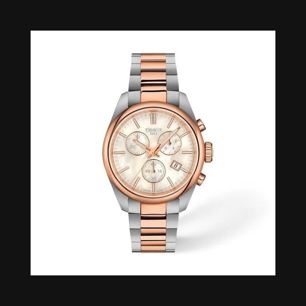 TissotPR 100 36mm White Mother of Pearl Two Toned Steel Watch T1502172211100
