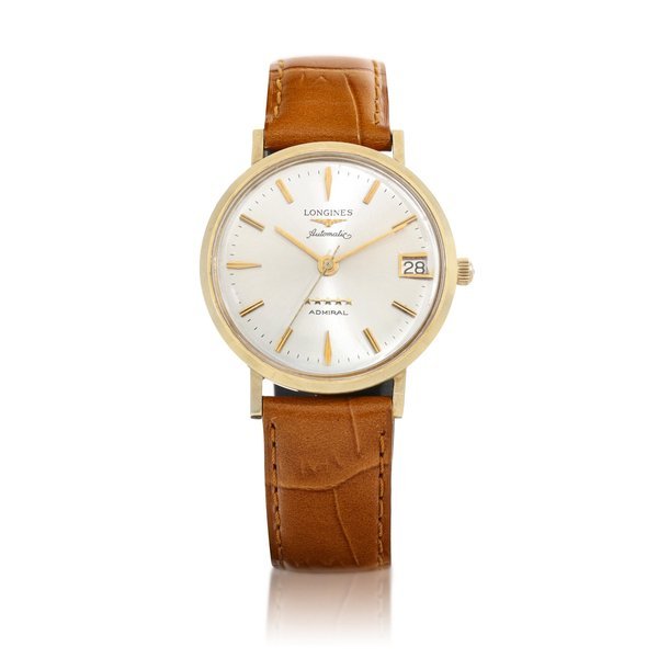 Longines Longines | Admiral 5 Stars, A yellow gold wristwatch with date, Circa 1960 | 浪琴 | Admiral 5 Stars 黃金腕錶，備日期顯示，約1960年製
