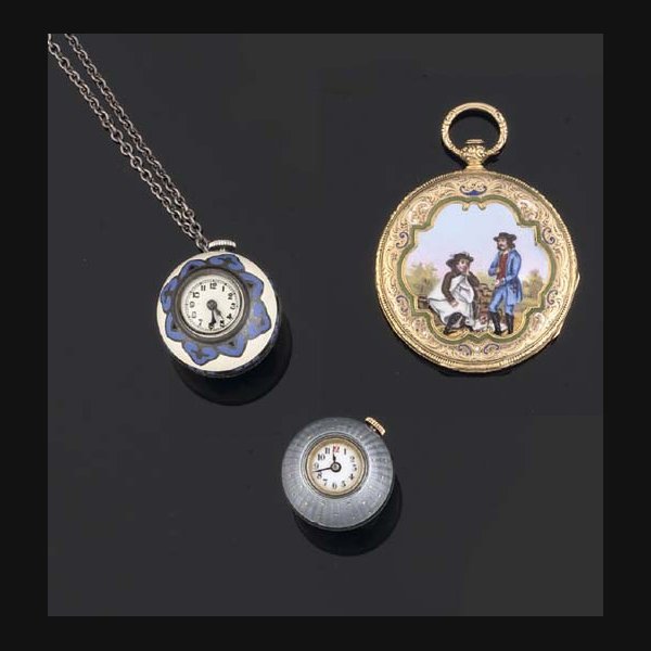 A Group of Three Pendant Watches SIGNED: ROBERT THEUCER, NO 4596, CIRCA 1840; ABRA WATCH CO, CIRCA 1920; AND ONE UNSIGNED, CIRCA 1920