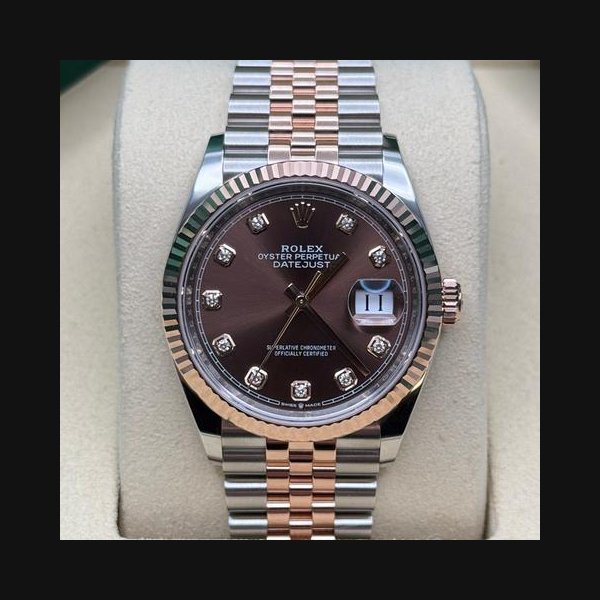 Rolex Rolex Datejust36 NEW 2026 Chocolate Diamond Dial Two Tone Rose Gold Fluted Bezel Jubilee