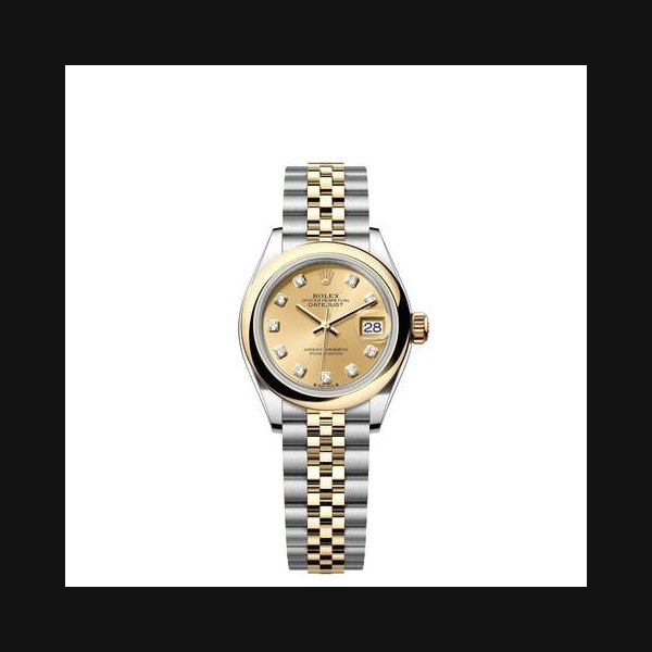 Rolex Lady-DatejustChampagne Diamond Dial Two Tone Yellow Gold Smooth Bezel Jubilee Bracelet Ref. 279163